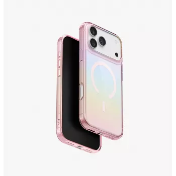 Husă UNIQ Iridescia pentru Apple iPhone 17 Pro Max, MagClick Charging, Pink Prism