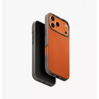 Husă UNIQ Lyden DS pentru iPhone 17 Pro cu MagClick Charging, portocaliu/gri