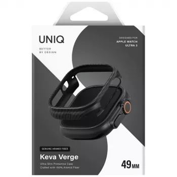 Husă UNIQ Keva Verge pentru Apple Watch Ultra / Ultra 2 / Ultra 3 49mm, neagră