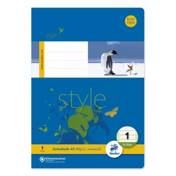 Staufen Style caiet școlar Lineatur 1, A5, liniat cu margine, 16 file, clasa I