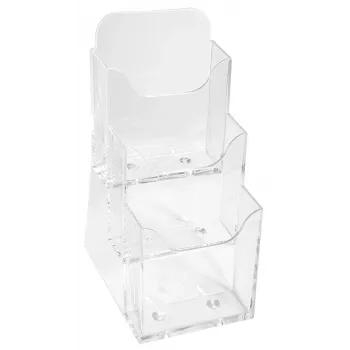 Exacompta Suport de tejghea DL cu 3 buzunare, polistiren, transparent (73158D)