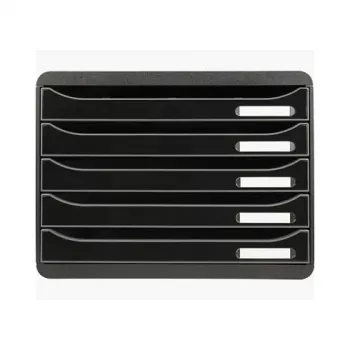 Cutie cu sertare Exacompta BIG-BOX PLUS HORIZON DIN A4 peisaj, 355 x 270 x 271 mm, neagră (308714D)