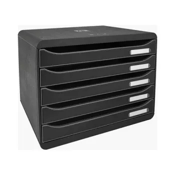 Cutie cu sertare Exacompta BIG-BOX PLUS HORIZON DIN A4 peisaj, 355 x 270 x 271 mm, neagră (308714D)