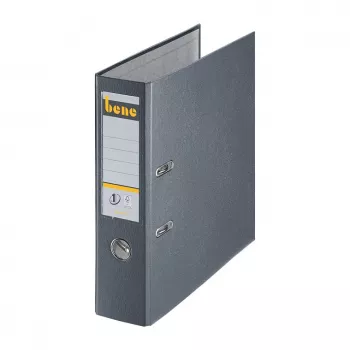 Bene biblioraft cu pârghie A4 80 mm gri ardezie plastic PP