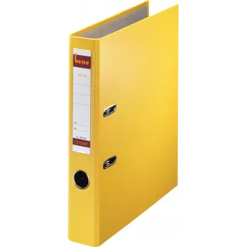 Biblioraft cu pârghie Bene A4 52 mm galben din plastic PP