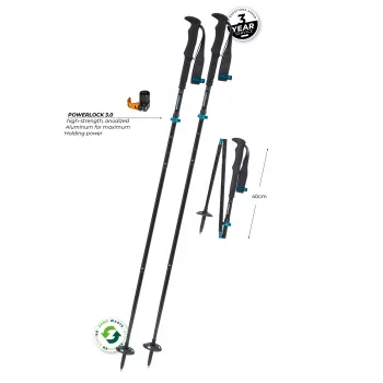 Bețe de trekking Komperdell Fx Lite Carbon Vario Approach, albastru