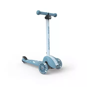 Trotinetă cu impuls Scoot & Ride Highwaykick 3S LED cu sistem de direcție 2 în 1, Steel, S00933