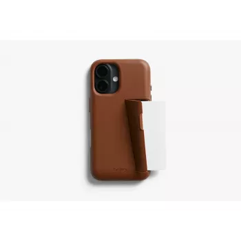 Husă Bellroy din piele cu card pentru iPhone 16 Plus, maro