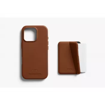 Husă din piele Bellroy cu portofel magnetic pentru iPhone 16 Pro, maro