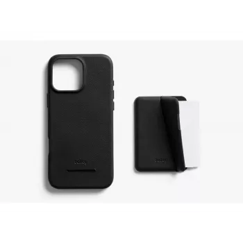 Husă Bellroy din piele cu portofel magnetic pentru iPhone 16 Pro Max, neagră