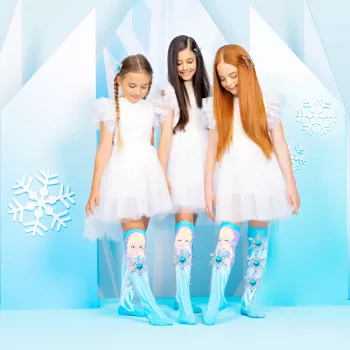 Șosete pentru copii până la genunchi MADMIA Frozen Elsa cu imprimeu 3D - 1 pereche