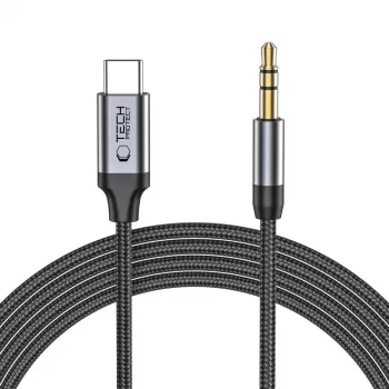 Cablu audio TECH-PROTECT ULTRABOOST USB-C la mini jack 3,5mm 100cm Negru