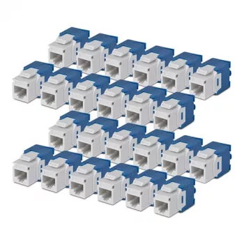 Modul keystone Cat6 StarTech.com 24 buc. cuplor keystone RJ45 Ethernet 180 de grade fără unelte, UTP, alb