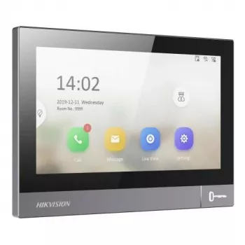 Monitor interior pentru interfon video IP Hikvision DS-KH8381-TE1 7 inch touchscreen