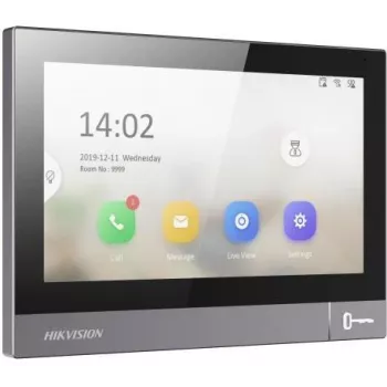 Monitor interior pentru interfon video IP Hikvision DS-KH8381-TE1 7 inch touchscreen