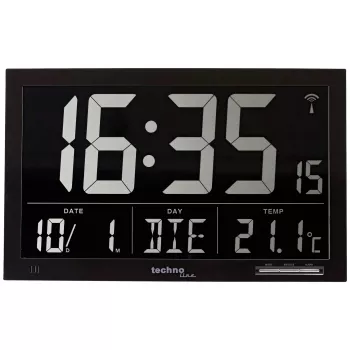 Technoline WS 8007 ceas deșteptător digital - Negru - LCD - radiocontrolat - cu baterii