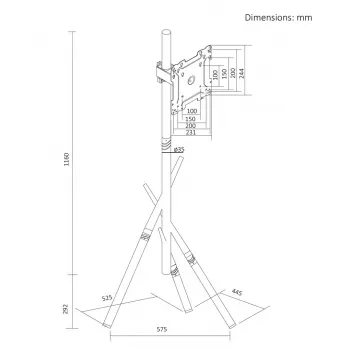 Maclean MC-181 W Suport de podea pentru TV 27-55 inch, VESA până la 200x200, 60 kg, alb