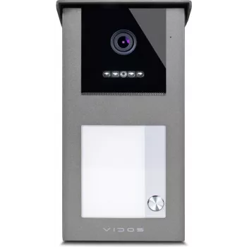 VIDOS IPX S101-1 Panou exterior cu cititor RFID, cameră 2MP, PoE, negru