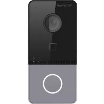 Hikvision DS-KV6113-PE1(C) Sonerie video cu cameră 2 MP, PoE, cititor card Mifare, IP65, IK08, negru