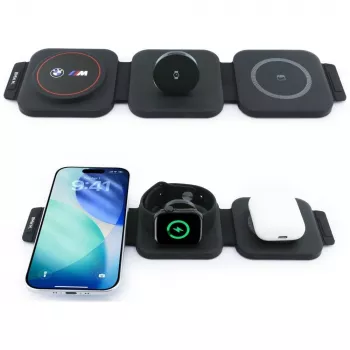 Stație de încărcare wireless BMW M 3-in-1 Qi2 15W roșu