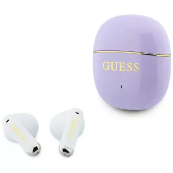 Căști TWS GUESS Glossy Gold Line Classic - violet