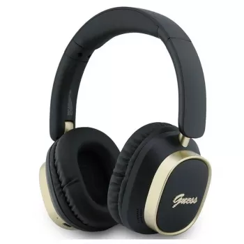 Căști Bluetooth over-ear Guess ENC Rectangle Metal Script negre