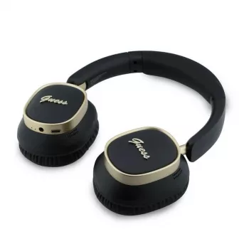 Căști Bluetooth over-ear Guess ENC Rectangle Metal Script negre