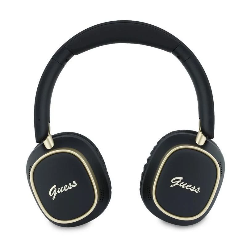 Căști Bluetooth over-ear Guess ENC Rectangle Metal Script negre