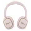 Căști Bluetooth over-ear Guess ENCRectangle Metal Script roz