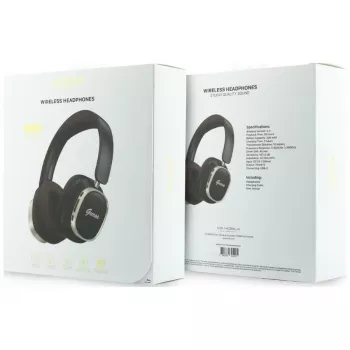 Căști Bluetooth over-ear Guess ENC Rectangle Metal Script maro