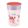 Cană de antrenament NUK Magic Cup 230 ml roșie cu margine de băut 360° pentru copii mici de la 8+ luni, etanșă, fără BPA, rezistentă la mașina de spălat vase