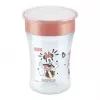 Cană de antrenament NUK Disney Mickey Mouse Magic Cup 230ml, roșie, cu margine de băut 360°