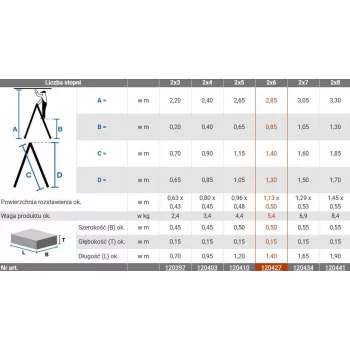 Scară cu trepte cu două fețe Krause Dopplo 2x6 trepte 120427