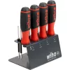 Șurubelniță WIHA SoftFinish cu suport de biți 1/4 inch (negru/roșu, cu funcție de clichet)