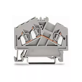 Bornă de trecere cu 3 conductori WAGO 280-641, 2,5 mm, gri