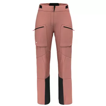 Pantaloni de schi hardshell de damă Salewa Sella 3L PTX - Desert Pink, XS