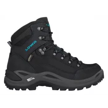 LOWA Renegade GTX Mid Ws Hiking Boots - Women's - Black/Turquoise