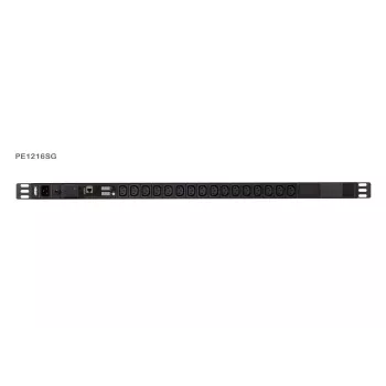 ATEN PE1216SG PDU cu măsurare și protecție la supratensiune, IEC C20 la 16x C13, montaj rack 1U, 16A, 200-240V