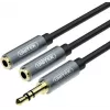 UNITEK Y-C956ABK Cablu adaptor splitter audio 3.5mm Mini Jack tată la 2x 3.5mm mamă - negru