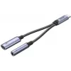 Adaptor UNITEK USB-C la jack audio 3,5mm și USB-C 60W PD (Space Grey)