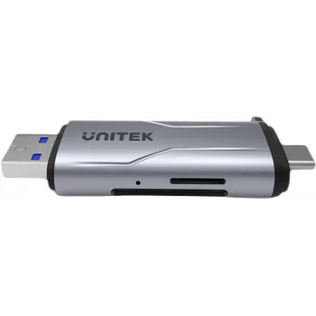 Cititor de carduri SD/microSD UNITEK USB-A 5Gbps/USB-C Space Grey