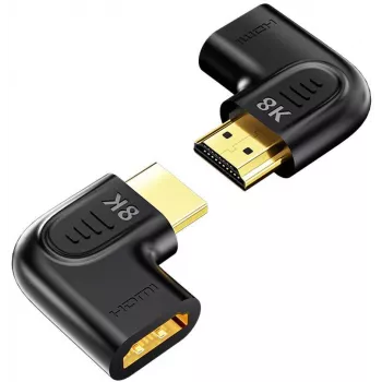 UNITEK Adaptor HDMI 8K plat cotit 90° și 270° (pachet de 2) - negru