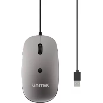 Mouse optic cu fir UNITEK SlimTrack 1600DPI, gri