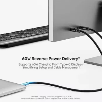 UNITEK Cablu optic activ USB-C 5m - 10Gbps, PD 60W, 8K@30Hz, negru