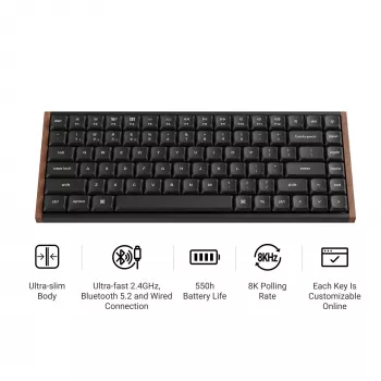 Tastatură mecanică wireless Keychron K3U-Q1Z 75% Milk POM Red Switch 8K