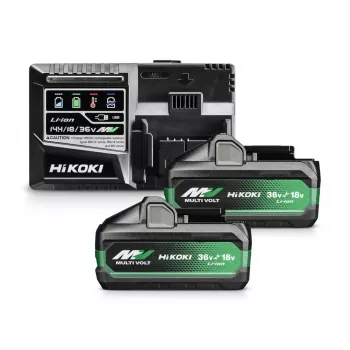 Acumulator Hikoki 36V MultiVolt 2,5Ah (pachet de 2) cu încărcător rapid UC18YSL3