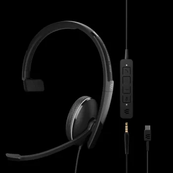 Căști cu fir On-Ear Sennheiser ADAPT 100 cu microfon cu anulare a zgomotului, USB-A, negre