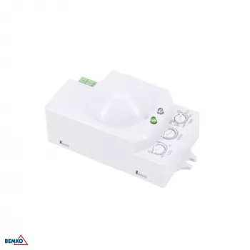 Senzor de mișcare cu microunde BEMKO 1200W 360° IP20 dreptunghiular alb