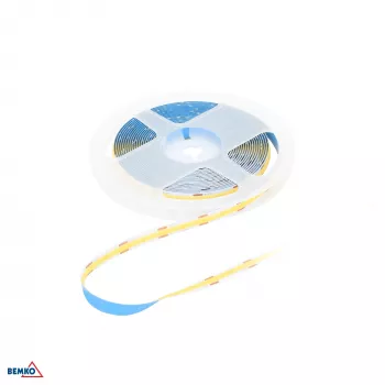 Bandă LED COB BEMKO Premium 12V DC 2400 LEDs 5m 12W/m IP20 alb rece
