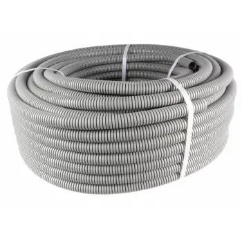 Tub ondulat PVC PAWBOL 50 m, 320N, diametru exterior 20 mm / diametru interior 14 mm, gri 6161A-50P